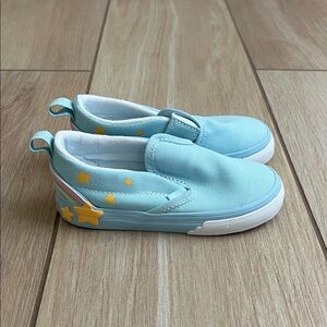 Kids Vans Light Blue Rainbow Star slip on sneakers size 8.5